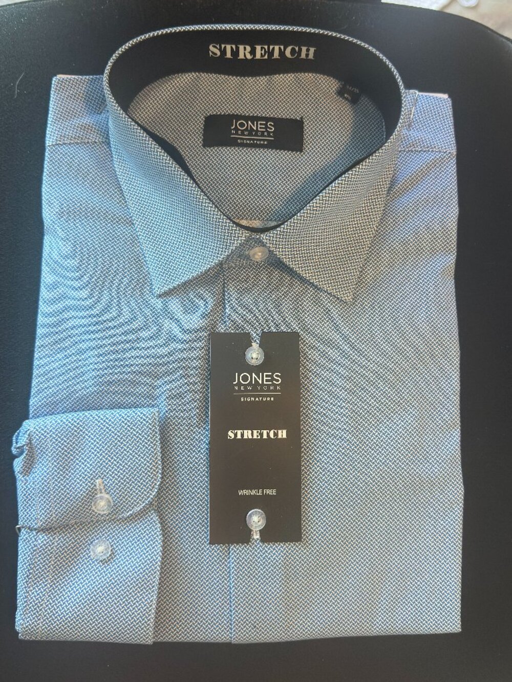 Jones New‎ York Men's Blue Slim Fit Long Sleeve Button Down Shirt, Size L NWT